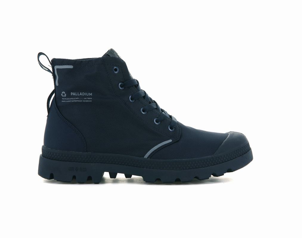 Palladium Pampa Lite+ Recycle Wp+ Damen Stiefel Wasserdicht Schwarz/DunkelBlau ||470869-RLW||